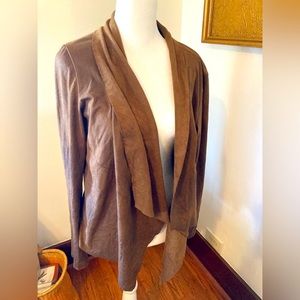 Bagatelle faux suede open front jacket